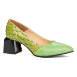 Pantofi dama din piele naturala verde 2122