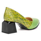 Pantofi dama din piele naturala verde 2122