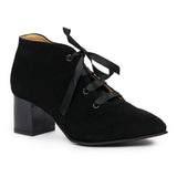 Botine dama din piele naturala neagra 1050