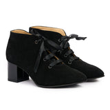 Botine dama din piele naturala neagra 1050