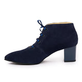 Botine dama din piele naturala bleumarin 1055