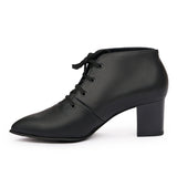 Botine dama din piele naturala neagra 1058