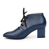 Botine dama din piele naturala bleumarin 1059