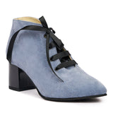 Botine dama din piele naturala bleu 1054