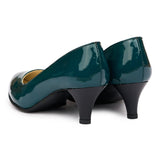 Pantofi dama din piele naturala verde 2092