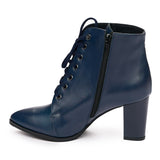 Botine dama bleumarin din piele naturala 1003