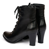 Botine dama din piele naturala neagra 1009