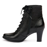 Botine dama din piele naturala neagra 1009