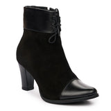 Botine dama elegante din piele naturala neagra 1014